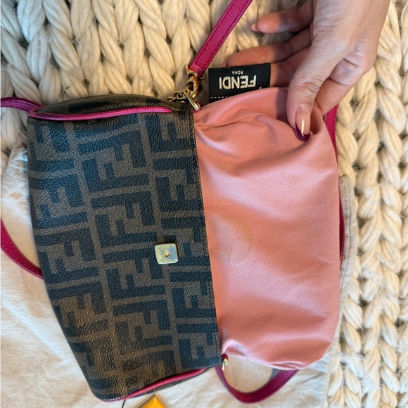 Authentic FENDI 2015 Zucca Pink cyclamin & Tobacco
Mini Pouch wt box and tags - Picture 14 of 16